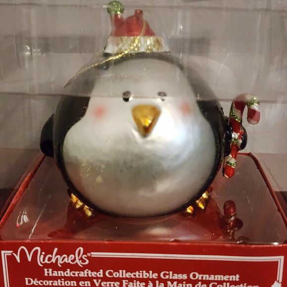 2/$13 Michaels Large Collectible Penguin Festive Christmas Ornament - Brand New - Picture 2 of 10